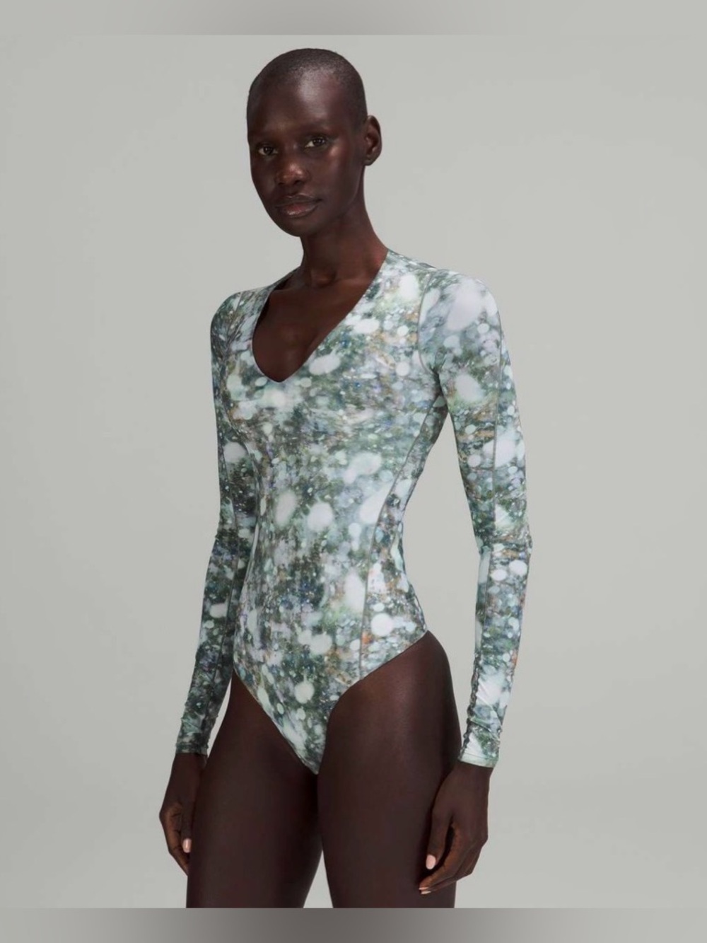 Lululemon lab V-Neck Long Sleeve Bodysuit in Morpheus Multi